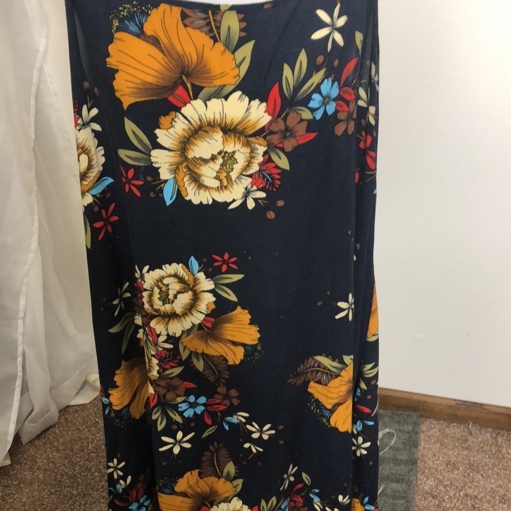 Ms basic dark blue floral spaghetti strap dress size XL - Picture 2 of 10